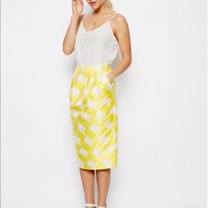 ASOS Skirts - ASOS Textured Yellow Midi Skirt ASOS Skirts - ASOS Textured Yellow Midi Skirt